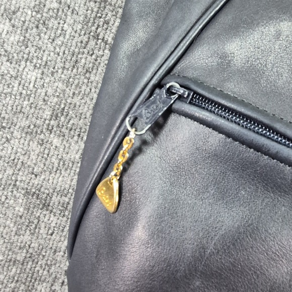 Vintage Brio Large Navy Blue Leather Slouchy Hobo Shoulder Bag Crossbody Purse - Picture 8 of 10